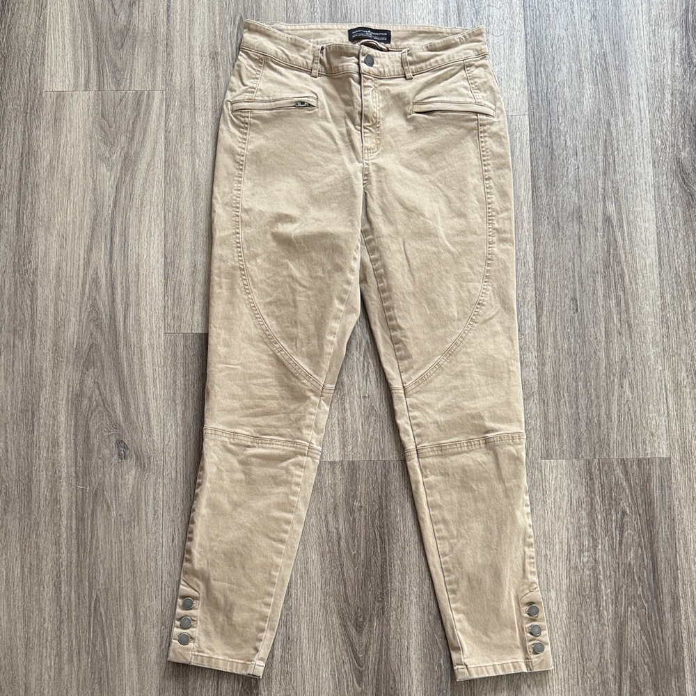 Peruvian Connection Beige Pants with Button Detail - image 1